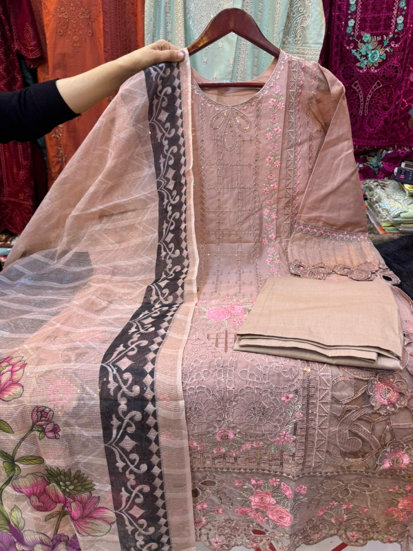Premium Pakistani Style Panel Embroidered Lawn Dress